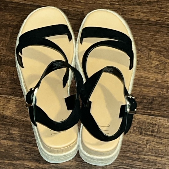 INC Black Espadrille Platform Sandals Size 8.5 - Picture 5 of 7